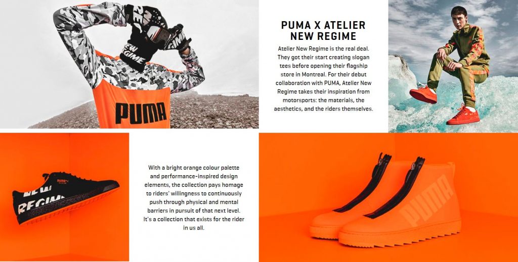 PUMA x Atelier New Regime feature grid