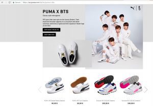 PUMA - BTS landing page